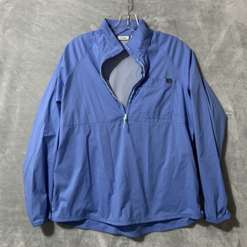 L.L.Bean Pullover Jacket‎ Mens Sm Blue Half Zip Windbreaker Outdoor Lightweight